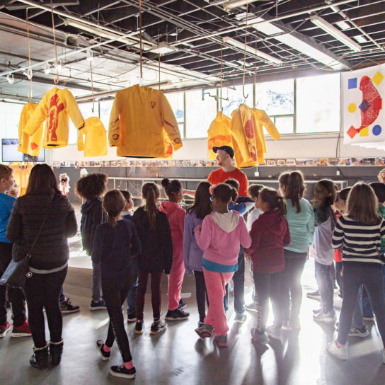 Children participating in educational programming at 2019 Toronto Biennial of Art
